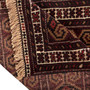 Turkmen Persian Rug 3x2 ft - Semi Antique Geometric Crimson, Navy Blue Hand Knotted | corner detail | SKU 110136
