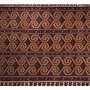 Turkmen Persian Rug 3'7" x 2'6" - Semi Antique Geometric Crimson, Navy Blue Hand Knotted | pile detail | SKU 110136