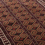 Turkmen Persian Rug 3'7" x 2'6" - Semi Antique Geometric Crimson, Navy Blue Hand Knotted | back view | SKU 110136