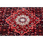 Hosseinabad Persian Rug 10'10" x 3'8" - Semi Antique Medallion Crimson, Ivory Hand Knotted | side view | SKU 112850