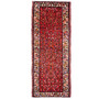 Hosseinabad Persian Rug 9x3 ft - Semi Antique Medallion Crimson, Ivory Hand Knotted | front view | SKU 112851