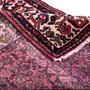 Hosseinabad Persian Rug 9'3" x 3'3" - Semi Antique Medallion Crimson, Ivory Hand Knotted | corner detail | SKU 112851