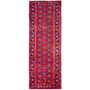 Ferdos Persian Rug 10'8" x 3'7" - Semi Antique Geometric Red, Beige Hand Knotted | front view | SKU 112853