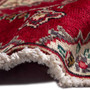 Tabriz Persian Rug 2x1 ft - Semi Antique Shah Abbasi, Medallion (Toranj) Red, Cream, Navy Blue Hand Knotted | detail view | SKU 112854