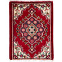 Tabriz Persian Rug 2'4" x 1'9" - Semi Antique Medallion Red, Cream Hand Knotted | front view | SKU 112854