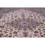 Kashan Persian Rug 11x8 ft - Semi Antique Medallion Crimson, Navy Blue Hand Knotted | side view | SKU 112857