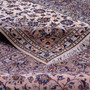 Kashan Persian Rug 11x8 ft - Semi Antique Medallion Crimson, Navy Blue Hand Knotted | corner detail | SKU 112857