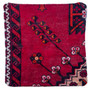 Ferdos Persian Rug 1'8" x 1'8" - Semi Antique Geometric Red, Beige Hand Knotted | detail view | SKU 113017