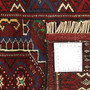 Turkmen Persian Rug 3'5" x 1'11" - Semi Antique Geometric Crimson, Navy Blue Hand Knotted | full view | SKU 110140