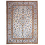 Kashan Persian Rug 11'10" x 8'2" - Semi Antique Medallion Crimson, Navy Blue Hand Knotted | front view | SKU 112901
