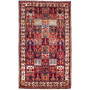 Bakhtiari Persian Rug 10'8" x 5'11" - Semi Antique Medallion Blue, Crimson Hand Knotted | front view | SKU 112905