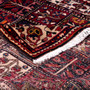 Bakhtiari Persian Rug 10'8" x 5'11" - Semi Antique Medallion Blue, Crimson Hand Knotted | corner detail | SKU 112905