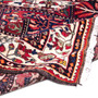 Bakhtiari Persian Rug 10x5 ft - Semi Antique Medallion Blue, Crimson Hand Knotted | detail view | SKU 112906