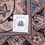 Tabas Persian Rug 13x9 ft - Semi Antique Eslimi Medallion Cream Persian Blue Brown Hand Knotted | full view | SKU 112907