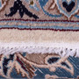 Tabas Persian Rug 13'5" x 9'4" - Semi Antique Medallion White, Blue Hand Knotted | pile detail | SKU 112907