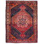 Bakhtiari Persian Rug 9'4" x 6'8" - Semi Antique Medallion Blue, Crimson Hand Knotted | front view | SKU 112909