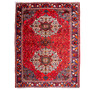 Bakhtiari Persian Rug 9'8" x 7'5" - Semi Antique Medallion Blue, Crimson Hand Knotted | front view | SKU 112910