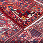 Bakhtiari Persian Rug 12'7" x 10'4" - Semi Antique Medallion Blue, Crimson Hand Knotted | corner detail | SKU 112911