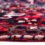 Bakhtiari Persian Rug 12x10 ft - Semi Antique Medallion Toranj, Geometric Madder Red, Navy Blue, Crimson Hand Knotted | back view | SKU 112913