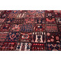 Bakhtiari Persian Rug 12x10 ft - Semi Antique Medallion Blue, Crimson Hand Knotted | side view | SKU 112915