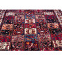 Bakhtiari Persian Rug 9x5 ft - Semi Antique Kheshti Garden, Geometric Crimson, Navy Blue, Ivory Hand Knotted | side view | SKU 112917