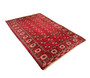 Turkmen Persian Rug 12x8 ft - Semi Antique Geometric Crimson, Navy Blue Hand Knotted | pile detail | SKU 110144