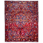 Bakhtiari Persian Rug 12'10" x 10'4" - Semi Antique Medallion Blue, Crimson Hand Knotted | front view | SKU 112922