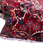 Bakhtiari Persian Rug 12x10 ft - Semi Antique Medallion Toranj, Geometric Madder Red, Burgundy, Navy Blue Hand Knotted | detail view | SKU 112923