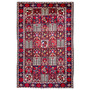 Bakhtiari Persian Rug 10'4" x 6'7" - Semi Antique Medallion Blue, Crimson Hand Knotted | front view | SKU 112924
