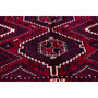 Bakhtiari Persian Rug 10'12" x 7'10" - Semi Antique Medallion Blue, Crimson Hand Knotted | side view | SKU 112926