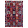 Bakhtiari Persian Rug 9'8" x 6'2" - Semi Antique Medallion Blue, Crimson Hand Knotted | front view | SKU 112929