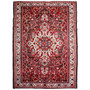 Bakhtiari Persian Rug 10'3" x 7'1" - Semi Antique Medallion Blue, Crimson Hand Knotted | front view | SKU 112930