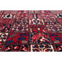 Bakhtiari Persian Rug 9x5 ft - Semi Antique Kheshti Garden, Geometric Madder Red, Cream, Navy Blue Hand Knotted | side view | SKU 112931