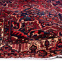 Bakhtiari Persian Rug 12x10 ft - Semi Antique Medallion Blue, Crimson Hand Knotted | detail view | SKU 112933