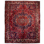 Bakhtiari Persian Rug 12x10 ft - Semi Antique Medallion Blue, Crimson Hand Knotted | front view | SKU 112933