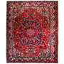 Bakhtiari Persian Rug 12x10 ft - Semi Antique Medallion (Toranj), Herati (Mahi) Madder Red, Crimson, Navy Blue Hand Knotted | front view | SKU 112934