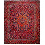 Bakhtiari Persian Rug 12x9 ft - Semi Antique Medallion Toranj Shah Abbasi Crimson Dark Red Burgundy Hand Knotted | front view | SKU 112936