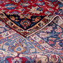 Najafabad Persian Rug 13x8 ft - Semi Antique Medallion (Toranj), Shah Abbasi Red, Navy Blue, Ivory Hand Knotted | detail view | SKU 112937