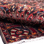 Bakhtiari Persian Rug 9'10" x 6'10" - Semi Antique Medallion Blue, Crimson Hand Knotted | detail view | SKU 112938