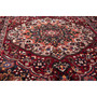 Bakhtiari Persian Rug 9x6 ft - Semi Antique Medallion Blue, Crimson Hand Knotted | side view | SKU 112938