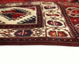 Turkmen Persian Rug 7x4 ft - Semi Antique Geometric, Diamond Lattice Crimson, Cream, Navy Blue Hand Knotted | full view | SKU 110146
