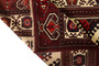 Turkmen Persian Rug 7'9" x 4'3" - Semi Antique Geometric Crimson, Navy Blue Hand Knotted | detail view | SKU 110146