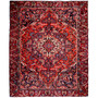Bakhtiari Persian Rug 12'2" x 9'4" - Semi Antique Medallion Blue, Crimson Hand Knotted | front view | SKU 112940
