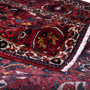 Bakhtiari Persian Rug 10x7 ft - Semi Antique Medallion Blue, Crimson Hand Knotted | corner detail | SKU 112941