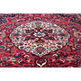 Bakhtiari Persian Rug 11x7 ft - Semi Antique Medallion (Toranj), Shah Abbasi Crimson, Navy Blue, Cream Hand Knotted | side view | SKU 112943