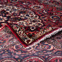 Bakhtiari Persian Rug 11'4" x 7'10" - Semi Antique Medallion Blue, Crimson Hand Knotted | corner detail | SKU 112943