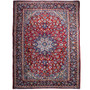 Najafabad Persian Rug 13'5" x 9'10" - Semi Antique Medallion Red, Beige Hand Knotted | front view | SKU 112944