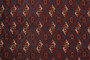 Turkmen Persian Rug 12x8 ft - Semi Antique Geometric Crimson, Navy Blue Hand Knotted | back view | SKU 110147