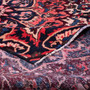Bakhtiari Persian Rug 11x7 ft - Semi Antique Medallion Blue, Crimson Hand Knotted | corner detail | SKU 112949