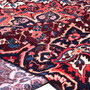 Bakhtiari Persian Rug 11'4" x 7'10" - Semi Antique Medallion Blue, Crimson Hand Knotted | detail view | SKU 112949